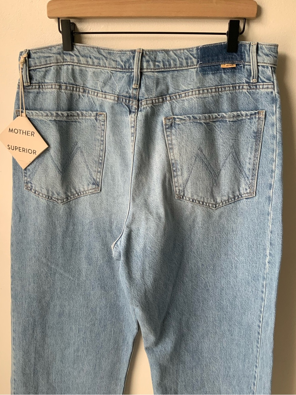 NWT MOTHER SUPERIOR Jeans Half Pipe Flood Material Girl Blue Size 34 - Picture 6 of 14